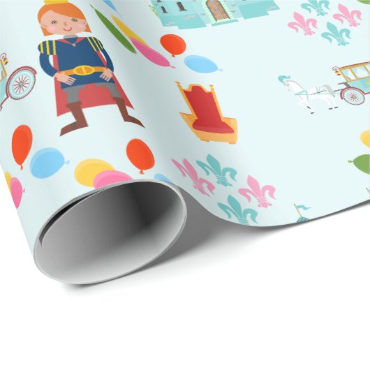 Royal Prince Boy Birthday Party Geschenkpapier (Rolleneckpunkt)