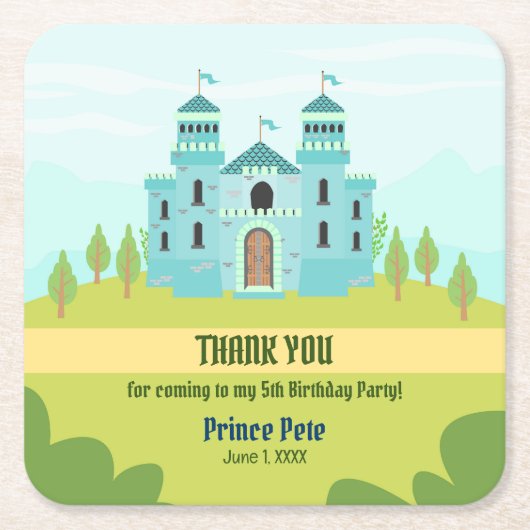 Royal Prince Boy Birthday Party Rechteckiger Pappuntersetzer (Vorderseite)