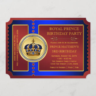Royal Prince Boys Prince Birthday Party Einladung