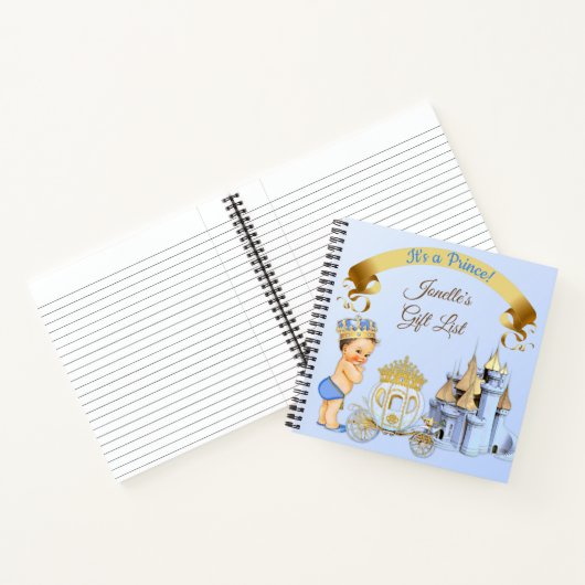 Royal Prince Castle Carriage Blue Gold Blue Notizbuch (Innenseite)