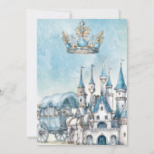 Royal Prince Castle Dragon Crown Blue Gold Boy Einladung (Rückseite)