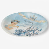 Royal Prince Castle Dragon Crown Blue Gold Boy Pappteller (Schrägansicht)