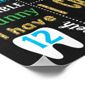 Royal Prince Crown Birthday Chalkboard-Zeichen Poster (Ecke)