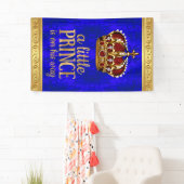 Royal Prince Red Gold Crown Boy Prince Baby Dusche Banner (Insitu)