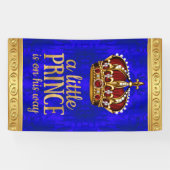 Royal Prince Red Gold Crown Boy Prince Baby Dusche Banner (Horizontal)