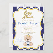 Royal Prince Teddy Bear Baby Shower Einladungen (Vorderseite)