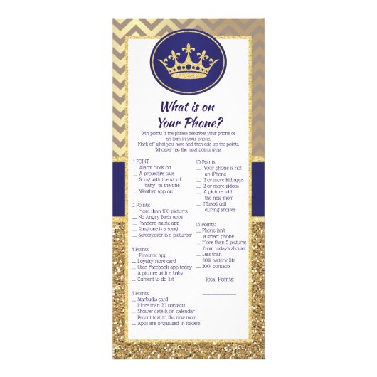 Royal Prince Was auf Ihrem Handy gespielt wird Werbekarte (Vorne)