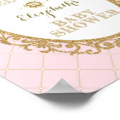 Royal Princess Baby Dusche Begrüßung Schild Pink G (Ecke)