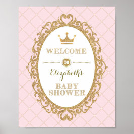 Royal Princess Baby Dusche Begrüßung Schild Pink G