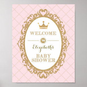 Royal Princess Baby Dusche Begrüßung Schild Pink G
