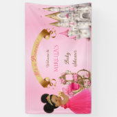 Royal Princess Baby Girl on Pillow Pink Gold Banner (Vertikal)