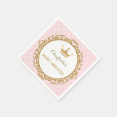 Royal Princess Baby Showpapier Napkin Pink Gold Serviette (Ecke)