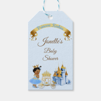 Royal Princess Castle Carriage Blue Gold Girl Geschenkanhänger