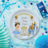 Royal Princess Castle Carriage Blue Gold Girl Pappteller (Party)
