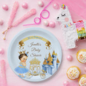 Royal Princess Castle Carriage Blue Gold Girl Pappteller (Party)