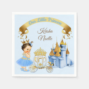 Royal Princess Castle Carriage Blue Gold Girl Serviette