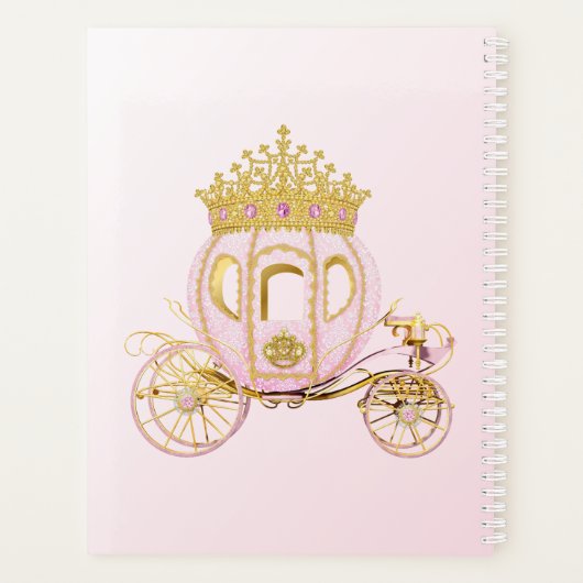 Royal Princess Castle Carriage Girl Pink Gold Planer (Rückseite)