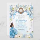 Royal Princess Cinderella Quinceañera Light Blue Einladung (Vorderseite)