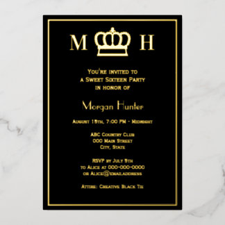 Royal Princess Crown #1 Sweet Sixteen Folien Feiertagskarte
