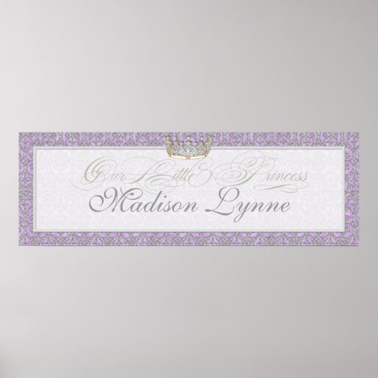 Royal Princess Crown Baby Girl Room Name Poster (Vorne)