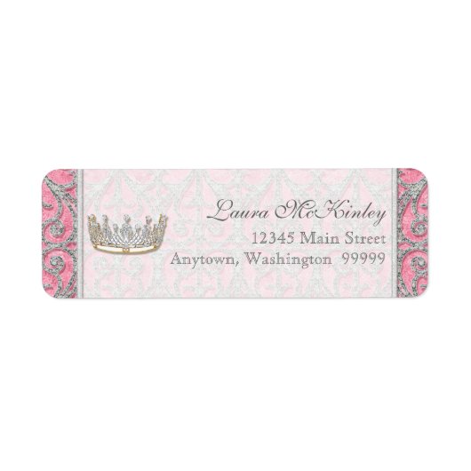 Royal Princess Crown Baby Matching Address Label (Vorne)