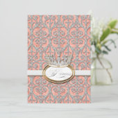 Royal Princess Crown Baby Shower Einladung (Stehend Vorderseite)