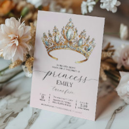 Royal Princess Crown Girl Birthday Party Einladung