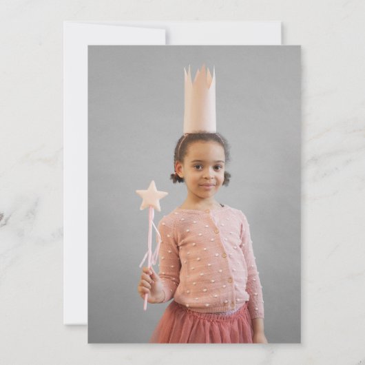 Royal Princess Crown Girl Birthday Party Einladung (Rückseite)