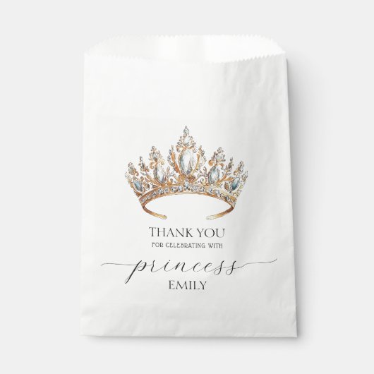 Royal Princess Crown Girl Birthday Party Geschenktütchen (Vorderseite)