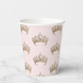 Royal Princess Crown Girl Birthday Party Pappbecher (Rückseite)