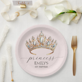 Royal Princess Crown Girl Birthday Party Pappteller