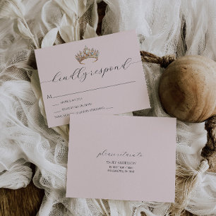 Royal Princess Crown Girl Birthday Party RSVP Karte