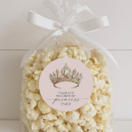 Royal Princess Crown Girl Birthday Party Runder Aufkleber