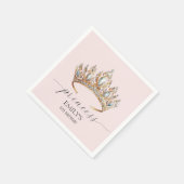 Royal Princess Crown Girl Birthday Party Serviette (Ecke)