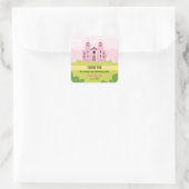 Royal Princess Girl Birthday Party Quadratischer Aufkleber (Tasche)
