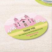 Royal Princess Girl Birthday Party Runder Pappuntersetzer (Angewinkelt)