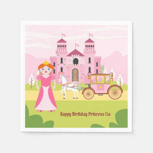 Royal Princess Girl Birthday Party Serviette (Vorderseite)