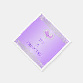 Royal Princess Lavender & Silver Diamond Herz Serviette (Ecke)