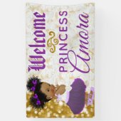 Royal Princess Lila|Gold Elegante Willkommen Banner (Vertikal)