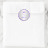 Royal Princess Lilac & Silver Diamond Heart Gem Runder Aufkleber (Tasche)