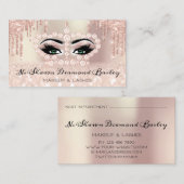 Royal Princess Makeup Artist Lashes Rose Green Terminkarte (Vorne/Hinten)