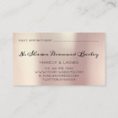 Royal Princess Makeup Artist Lashes Rose Green Terminkarte (Rückseite)