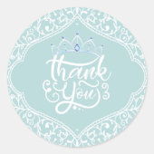 Royal Princess Party Vielen Dank Runder Aufkleber (Vorderseite)