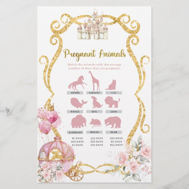 Royal Princess Pink Carriag Pregnant Animals Games (Vorderseite)