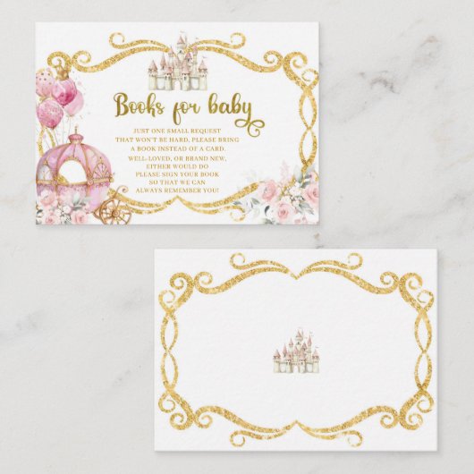 Royal Princess Pink Carriage Books for Baby Begleitkarte (Vorne/Hinten)