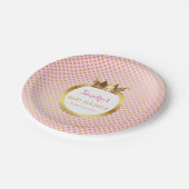 Royal Princess Pink Gold Juwelen Crown Pappteller (Schrägansicht)