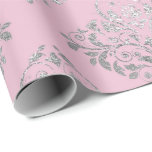 Royal Princess Pink Silver Damask Shiny Geschenkpapier<br><div class="desc">Minimalismus und Elegance Glam und Chic Delicate Wrapping Paper</div>