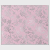 Royal Princess Pink Silver Rose Shiny Geschenkpapier (Flach)