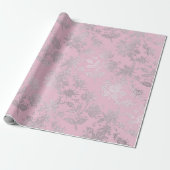 Royal Princess Pink Silver Rose Shiny Geschenkpapier (Ungerollt)