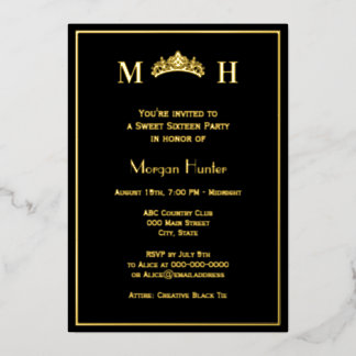 Royal Princess Tiara #3 Sweet Sixteen Foil Holiday Folien Feiertagskarte